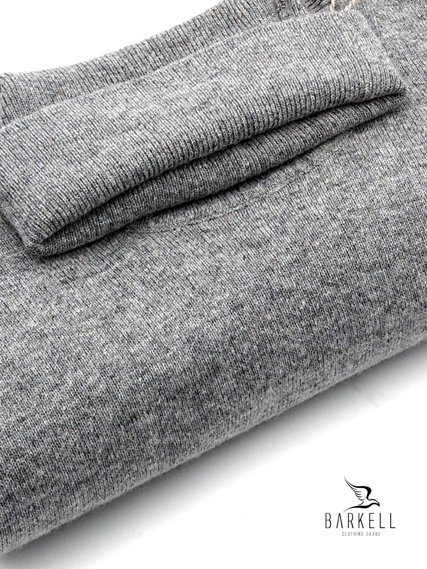 Maglia Dolcevita Rasata in Misto Lana con 10% di Cashmere Color Grigio