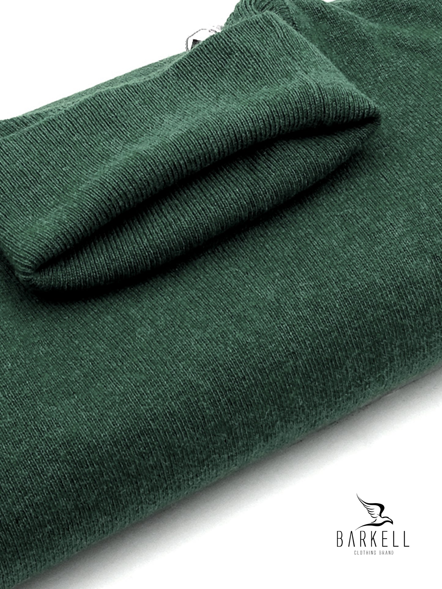 Maglia Dolcevita Rasata in Misto Lana con 10% di Cashmere Color Verde