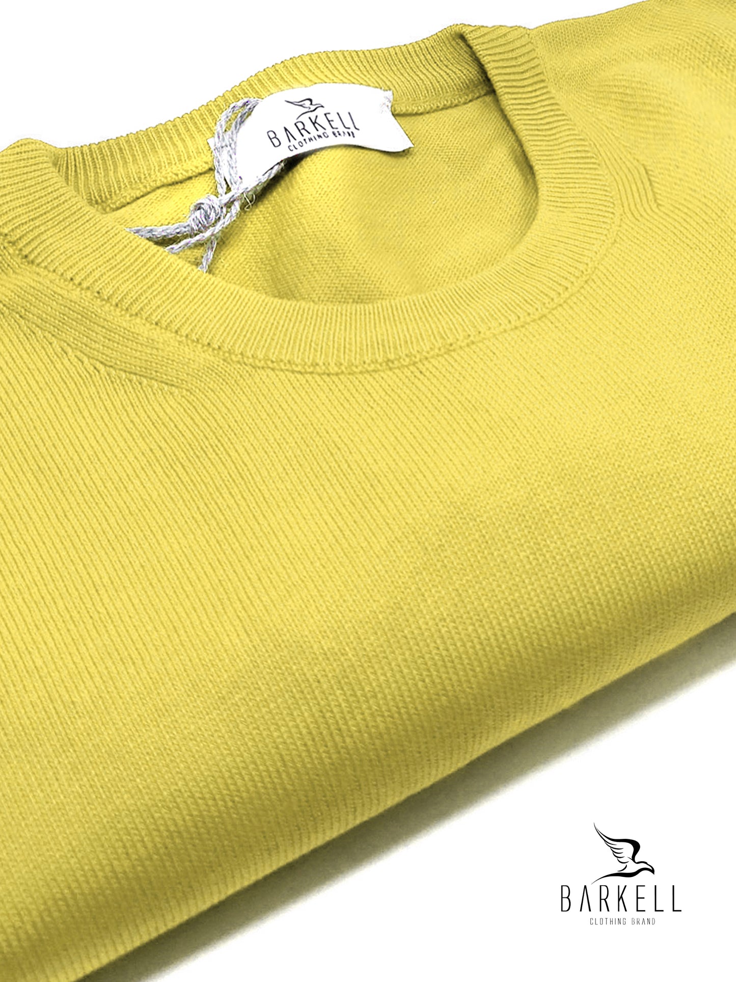 Maglia Girocollo in Puro Cotone Rasato Color Lime