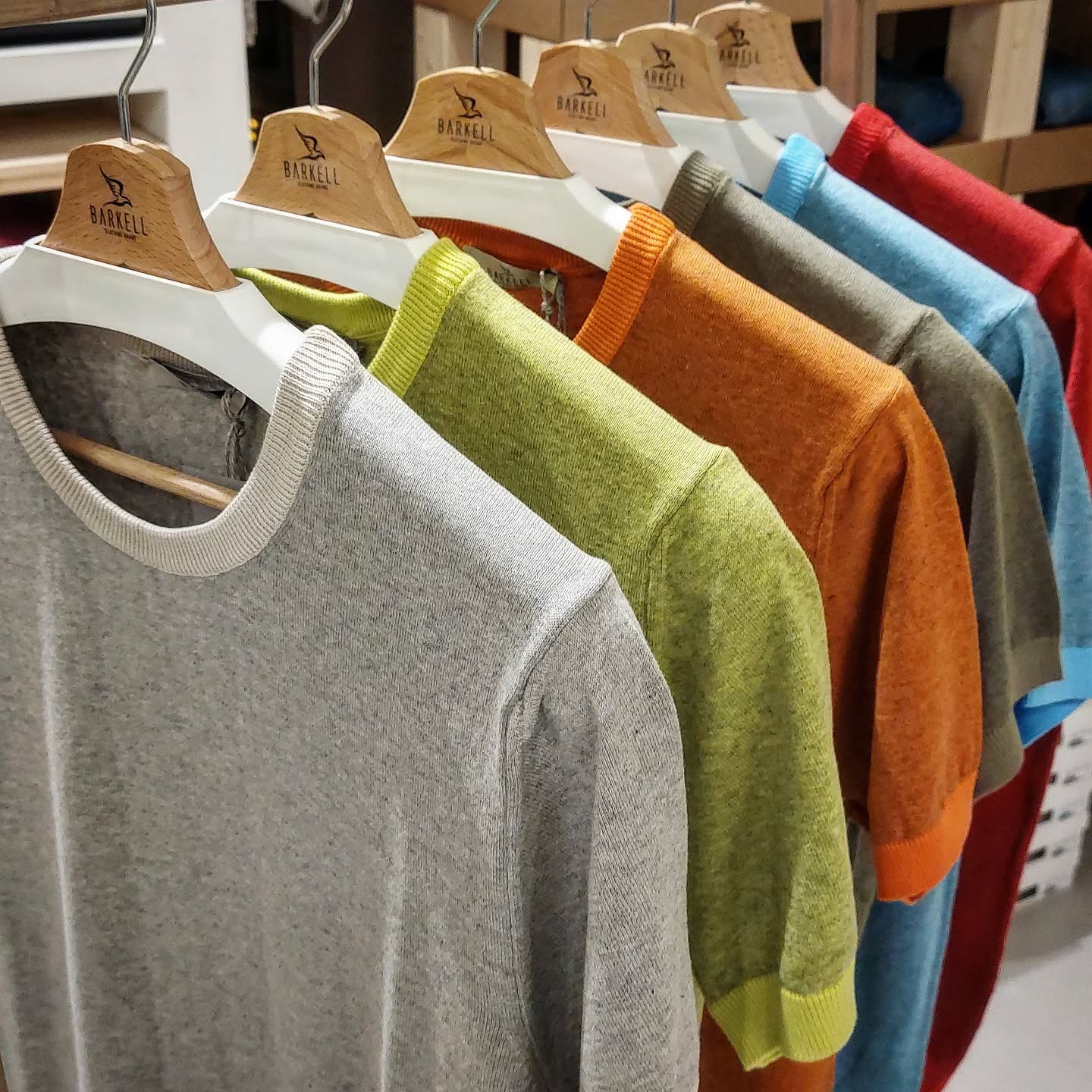 Maglia Mezza Manica Girocollo in Puro Cotone Sale e Pepe Color Arancio