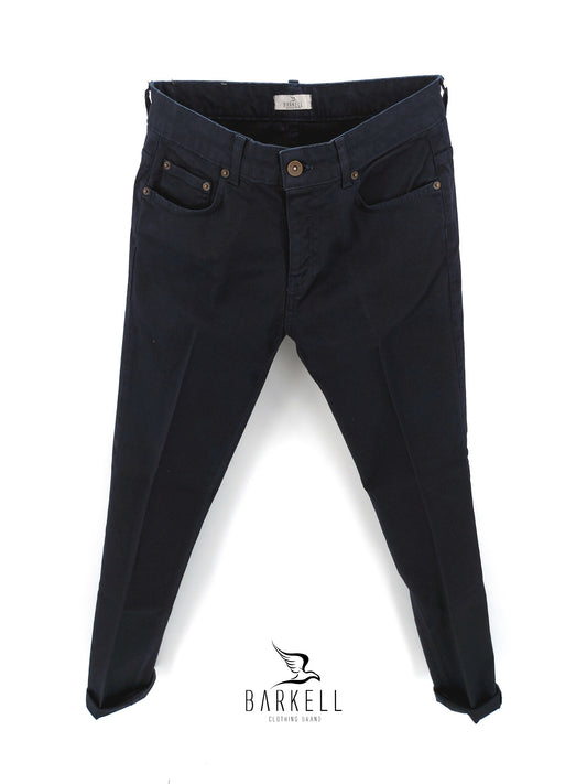 Pantalone Blu Modello Jeans Cinque Tasche in Cotone Drill