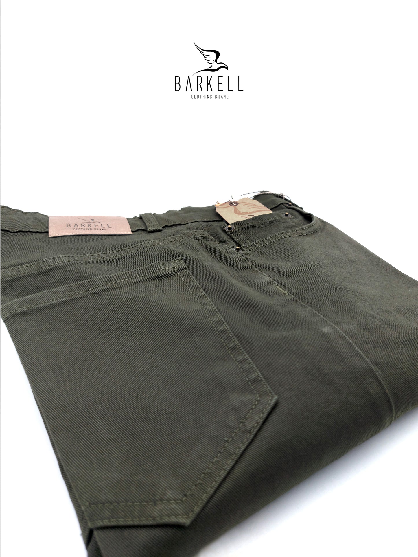 Pantalone Verde Modello Jeans Cinque Tasche in Cotone Drill