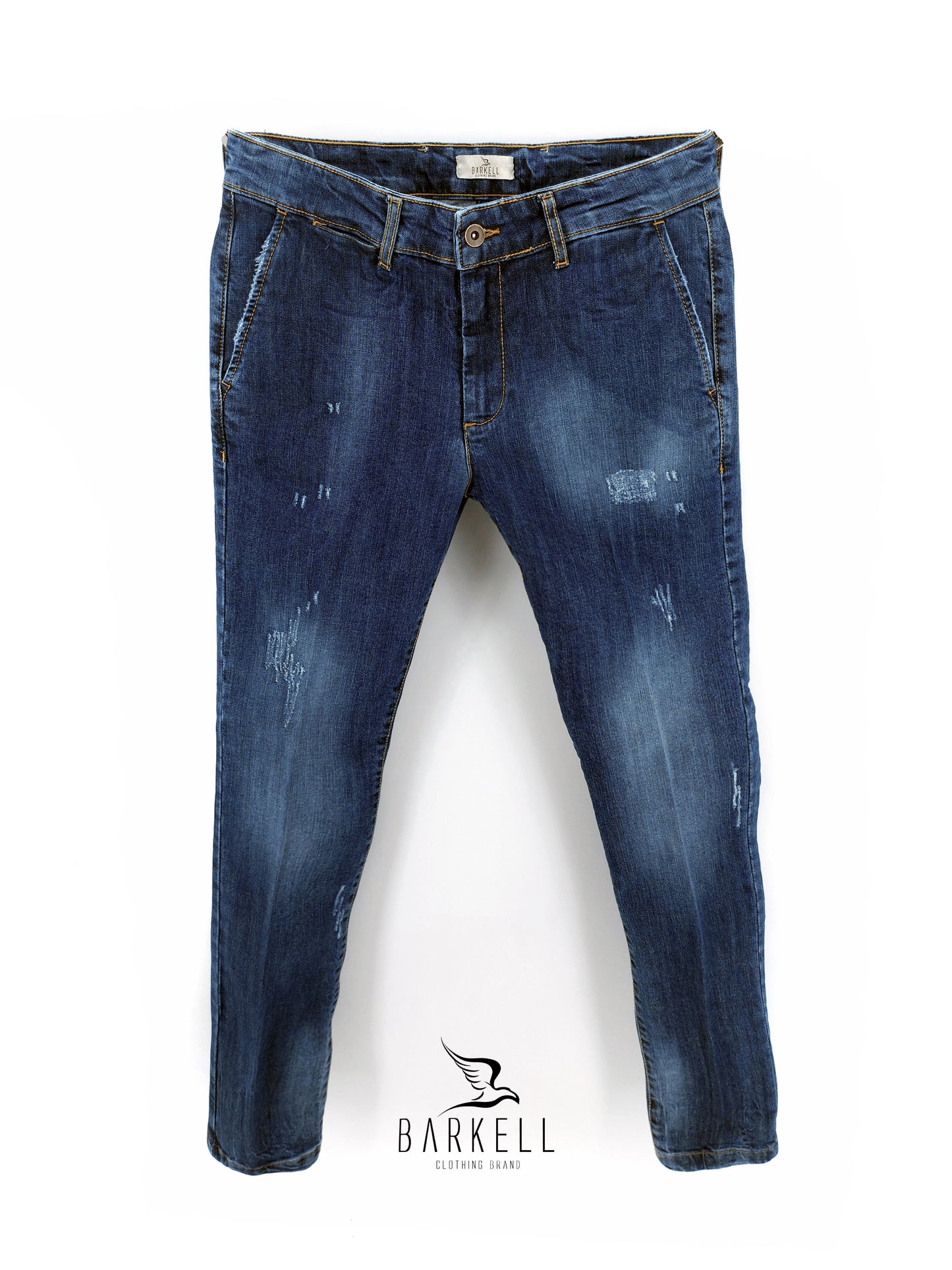 Jeans Modello Chinos Lavaggio Stone Wash con Rinacci