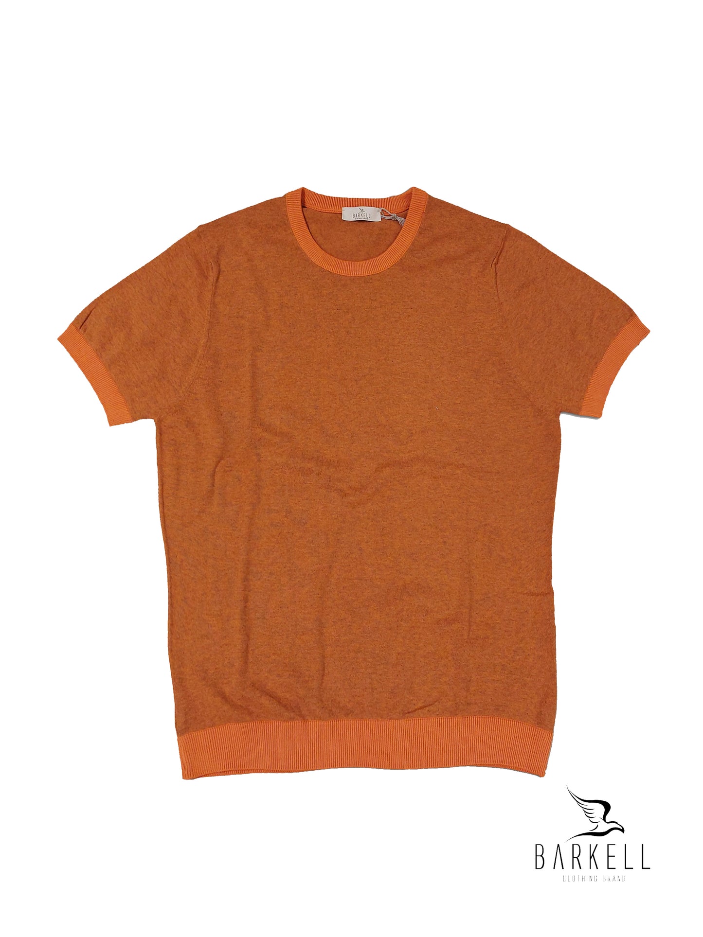 Maglia Mezza Manica Girocollo in Puro Cotone Sale e Pepe Color Arancio