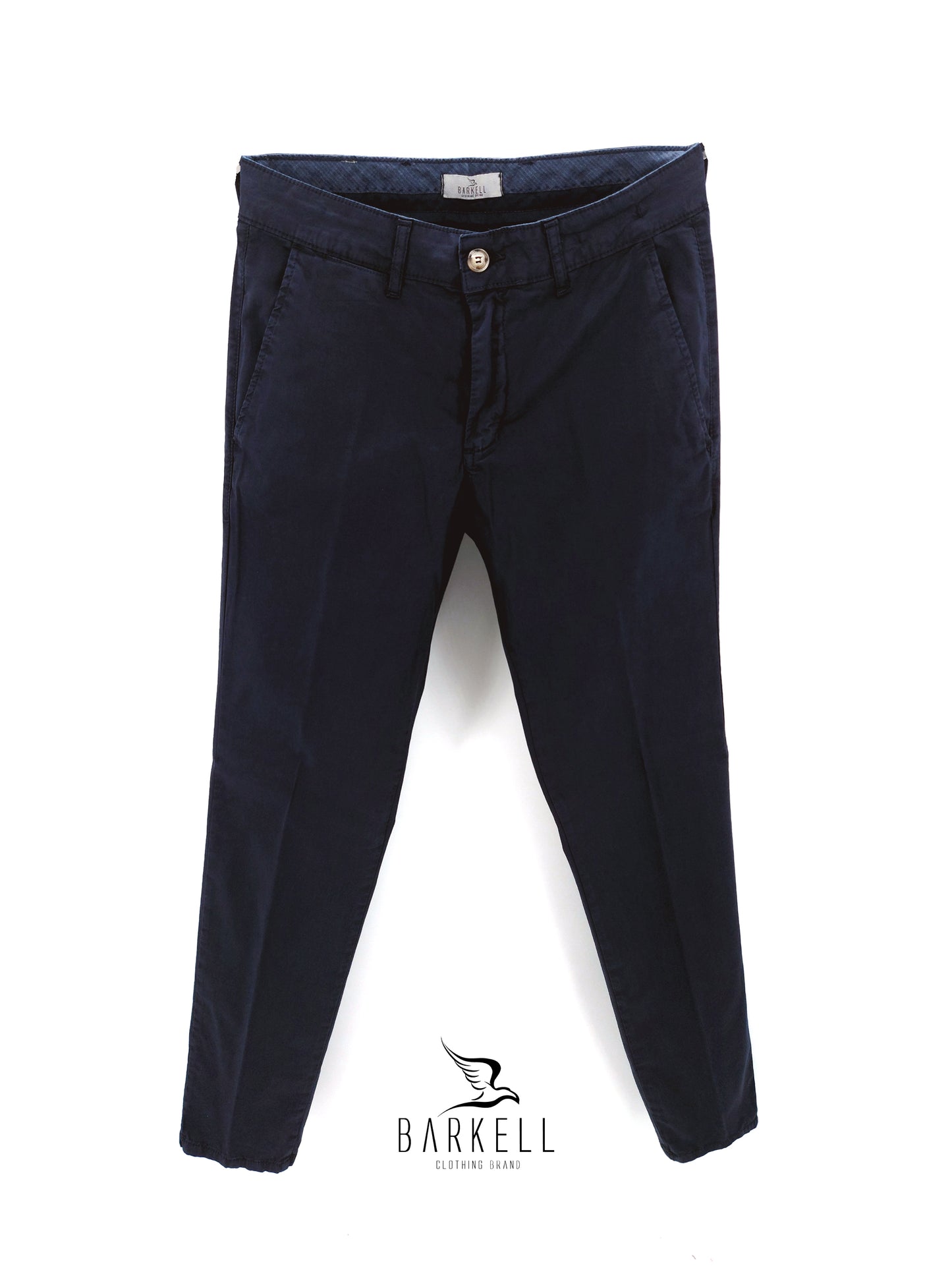 Pantalone Blu Modello Chinos in Cotone Gabardina