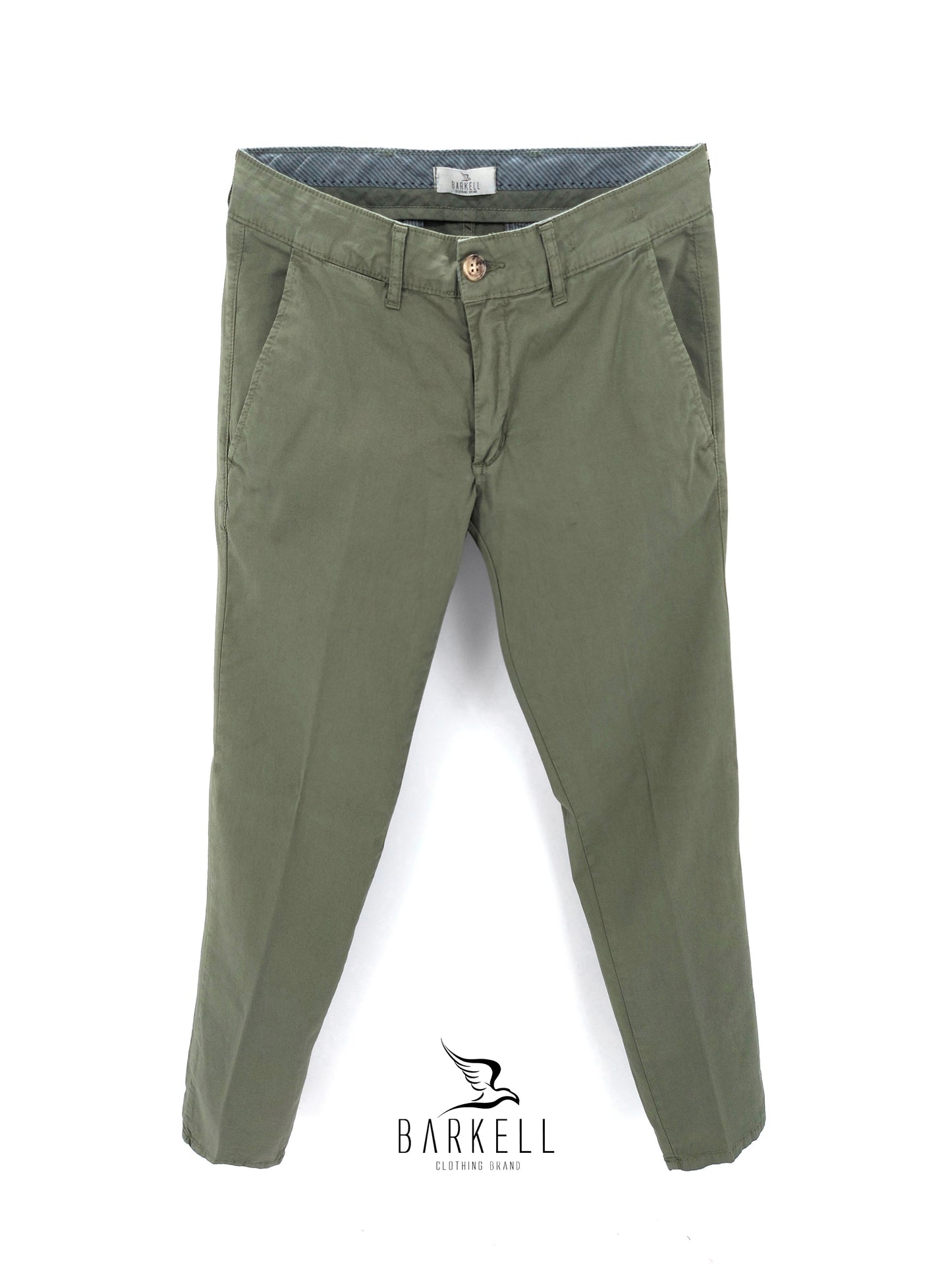 Pantalone Militare Modello Chinos in Cotone Gabardina