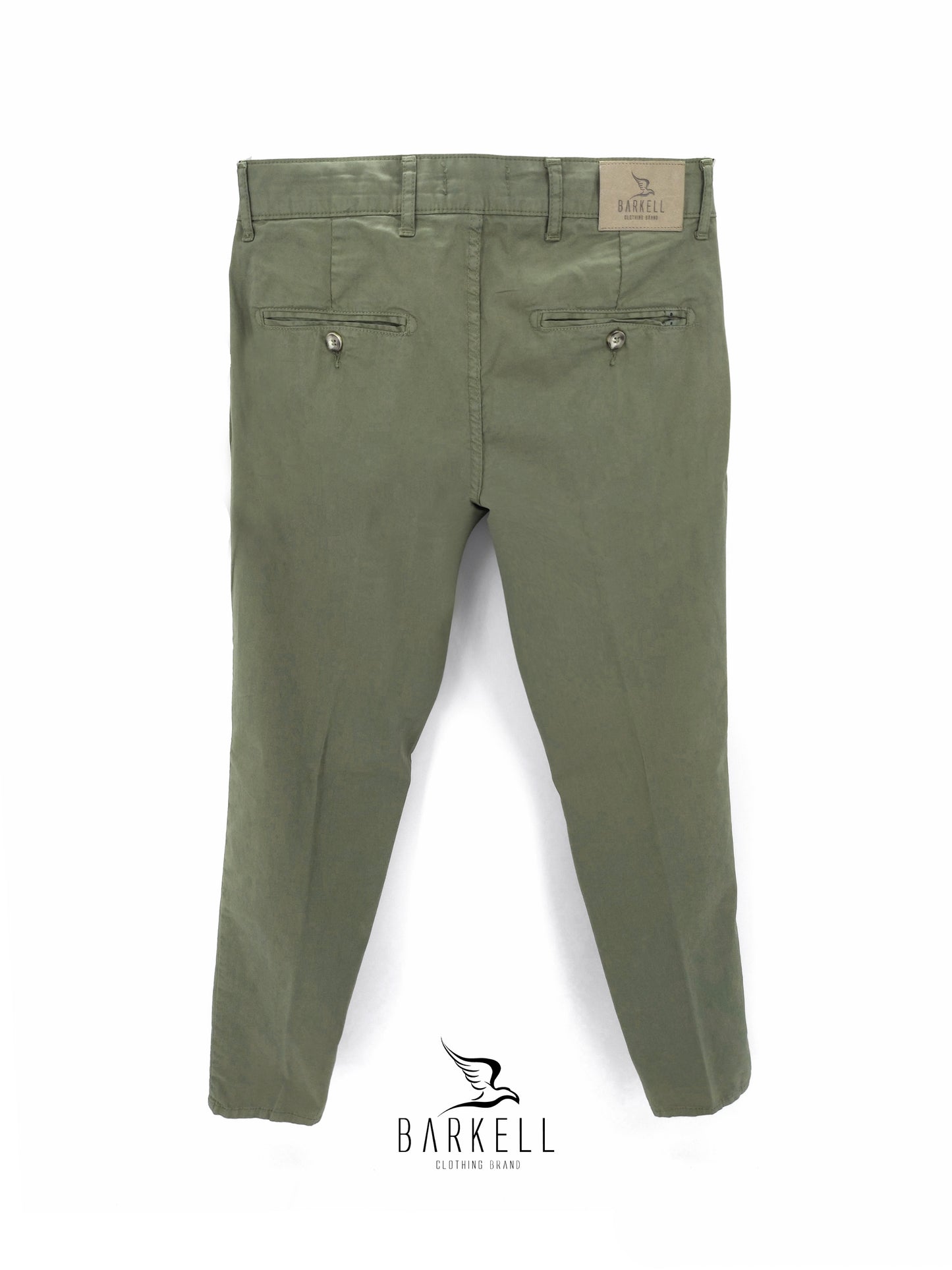 Pantalone Militare Modello Chinos in Cotone Gabardina