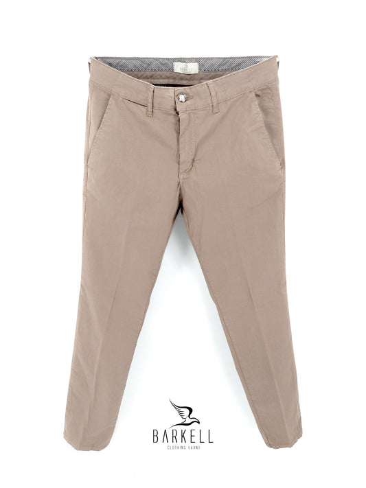 Pantalone Sabbia Modello Chinos in Cotone Gabardina