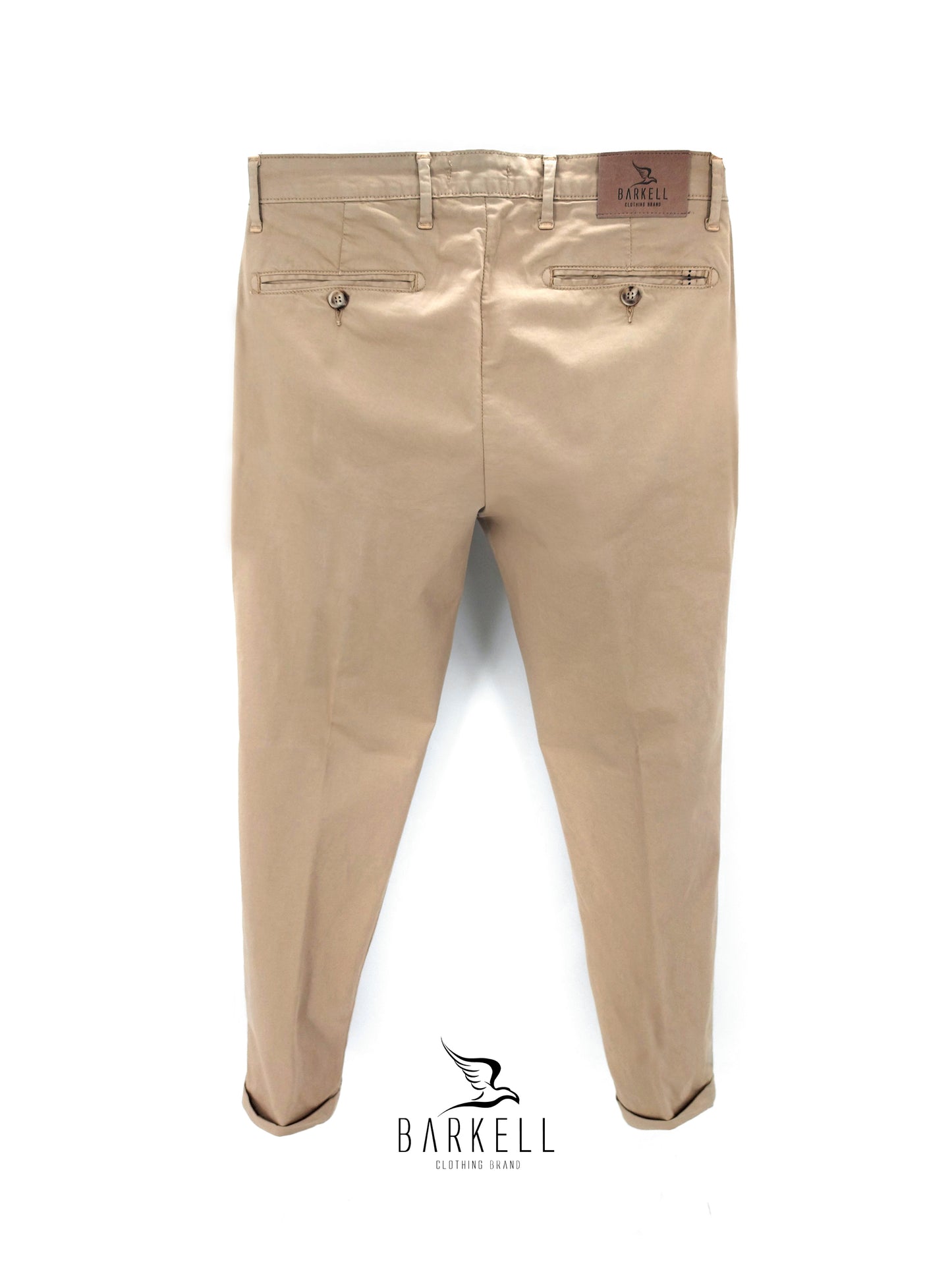 Pantalone Biscotto Modello Chinos in Cotone Raso