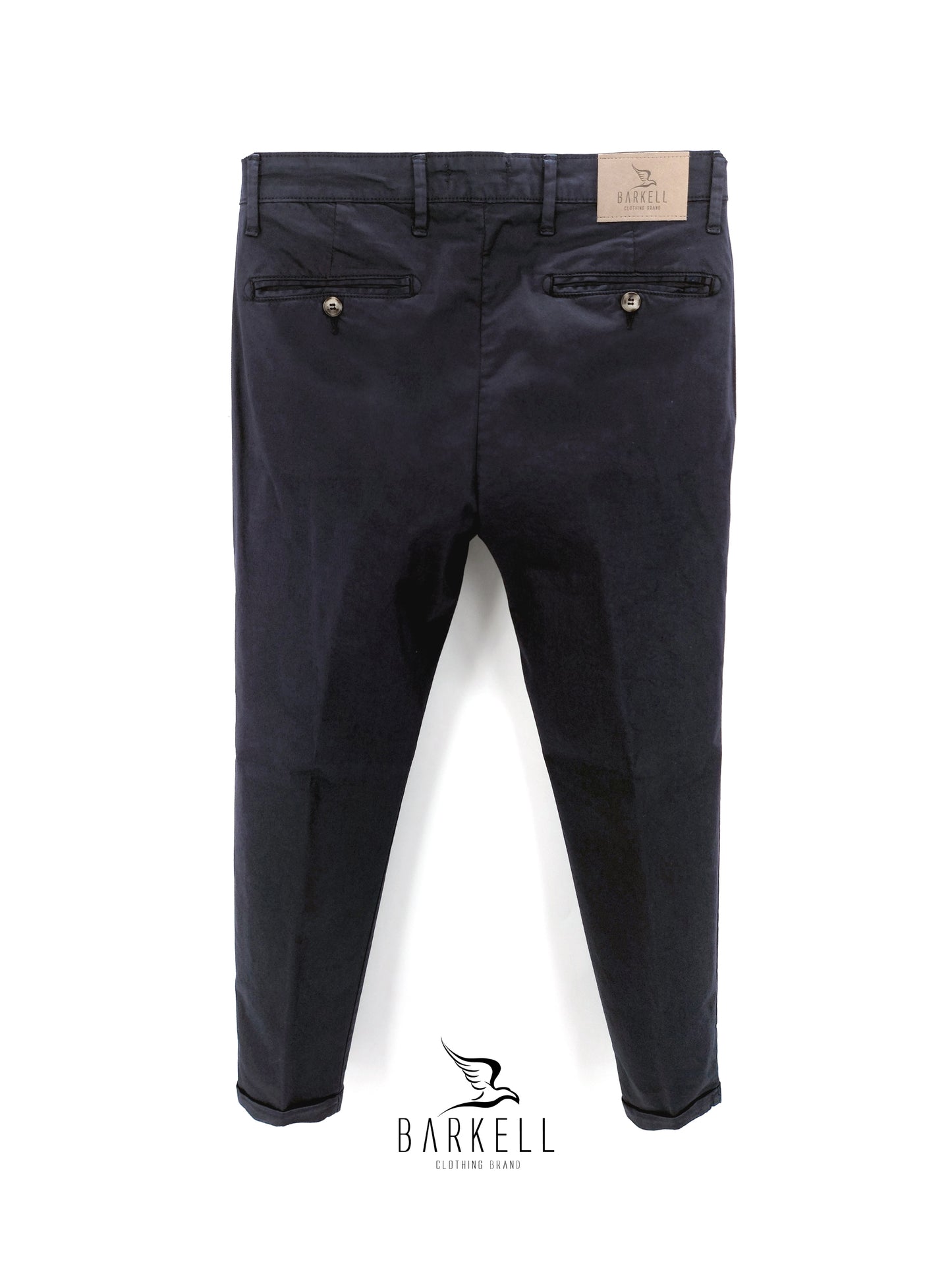 Pantalone Blu Modello Chinos in Cotone Raso