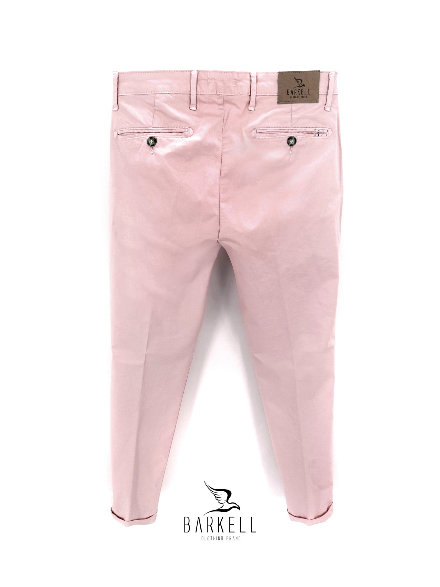 Pantalone Rosa Modello Chinos in Cotone Raso