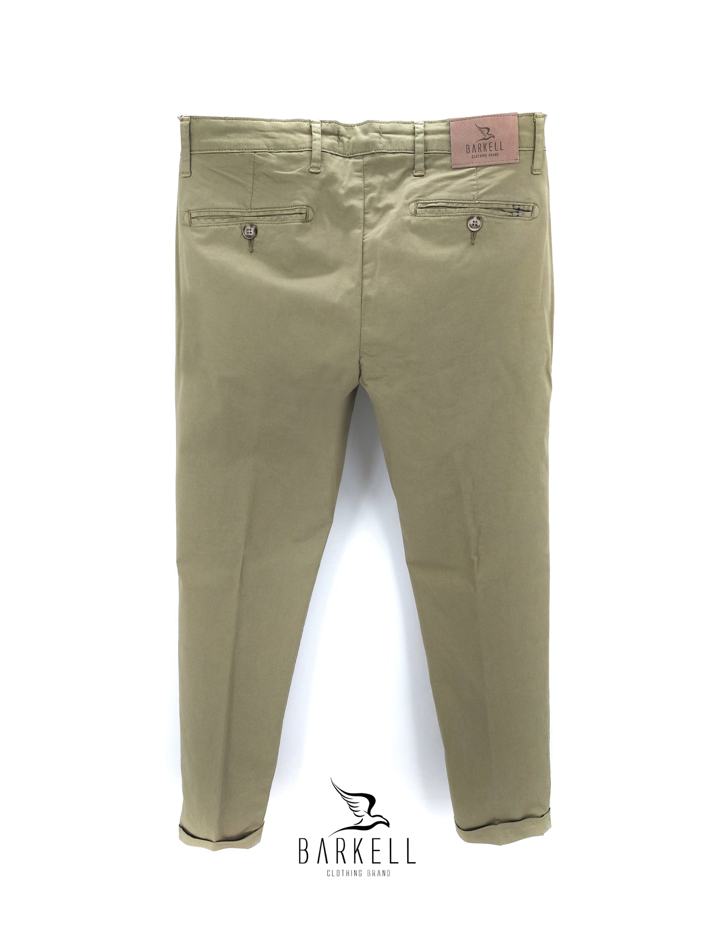 Pantalone Salvia Modello Chinos in Cotone Raso