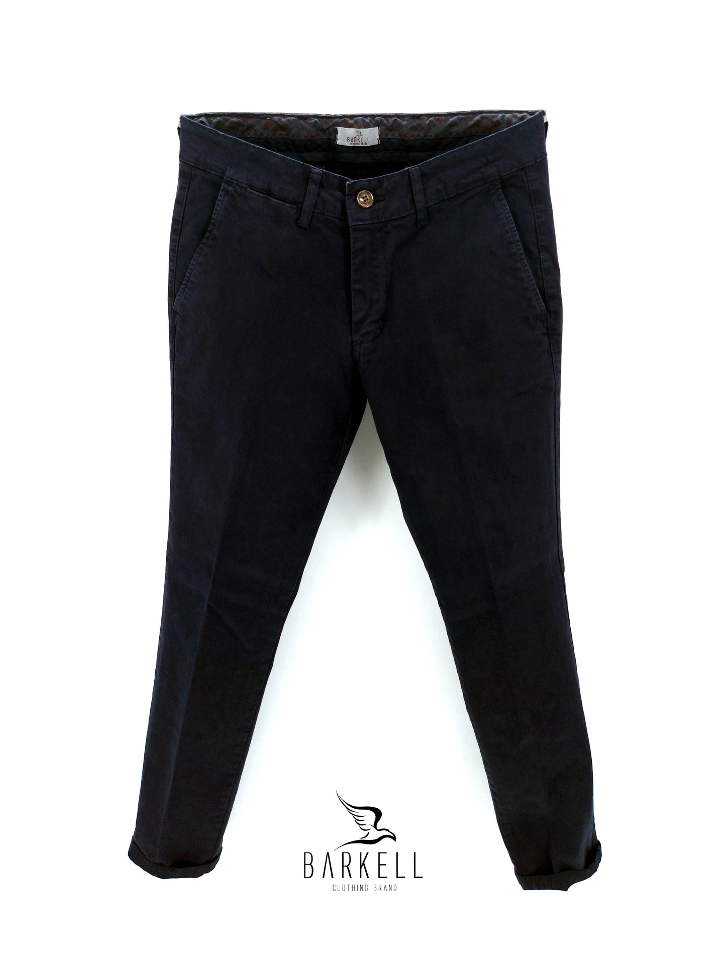 Pantalone Blu Modello Chinos in Cotone Gabardina