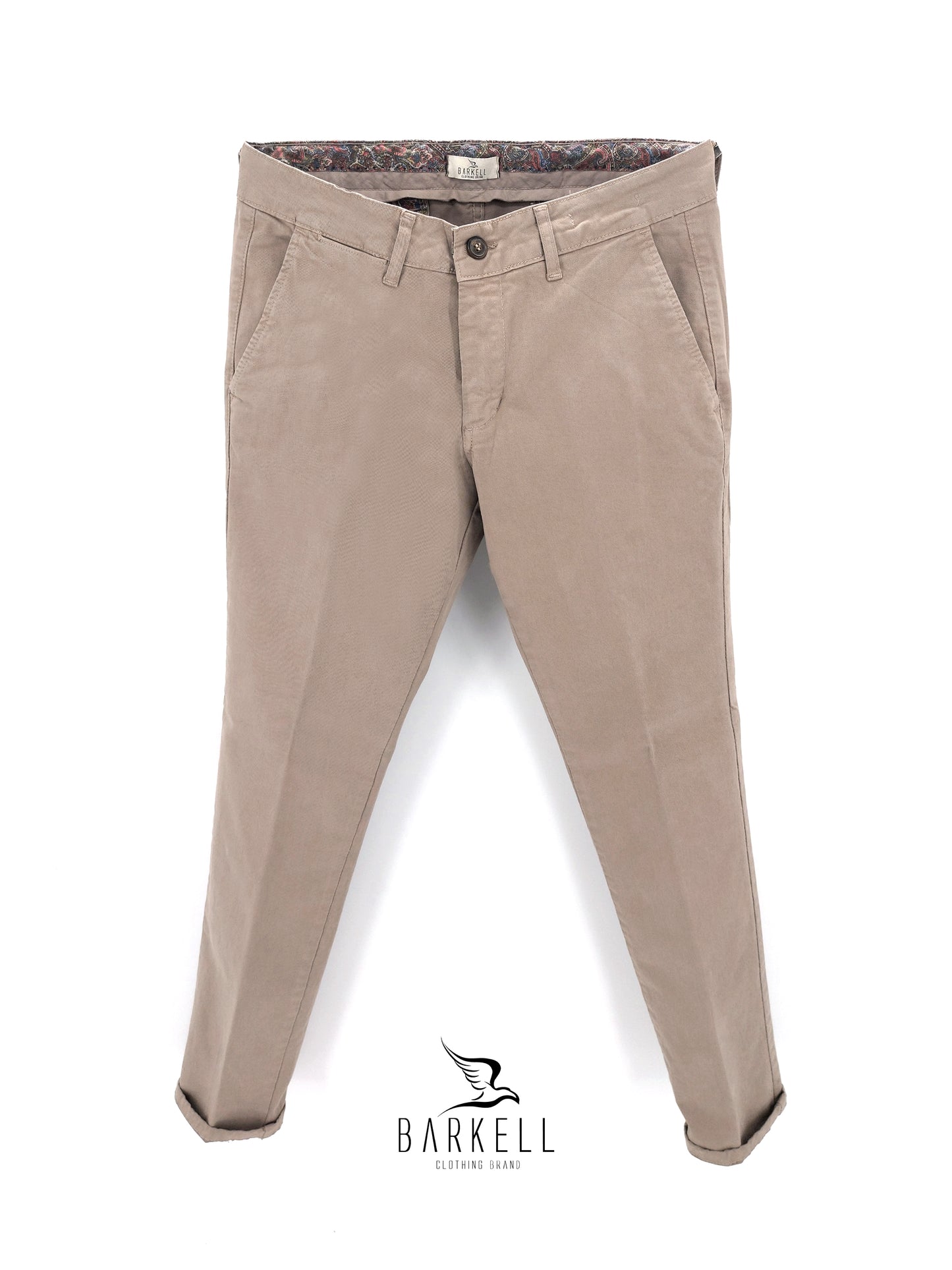 Pantalone Sabbia Modello Chinos in Cotone Gabardina