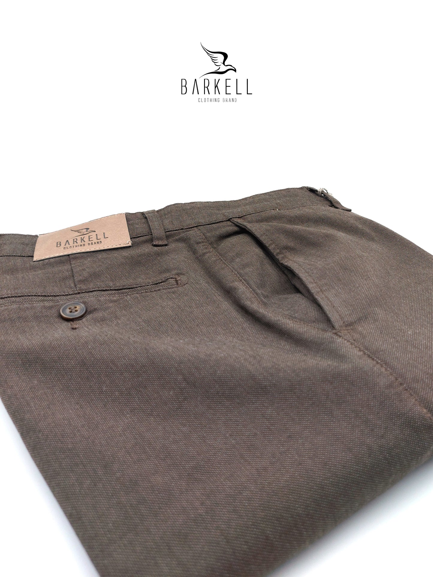 Pantalone Marrone Modello Chinos in Cotone Microfantasia Pernice