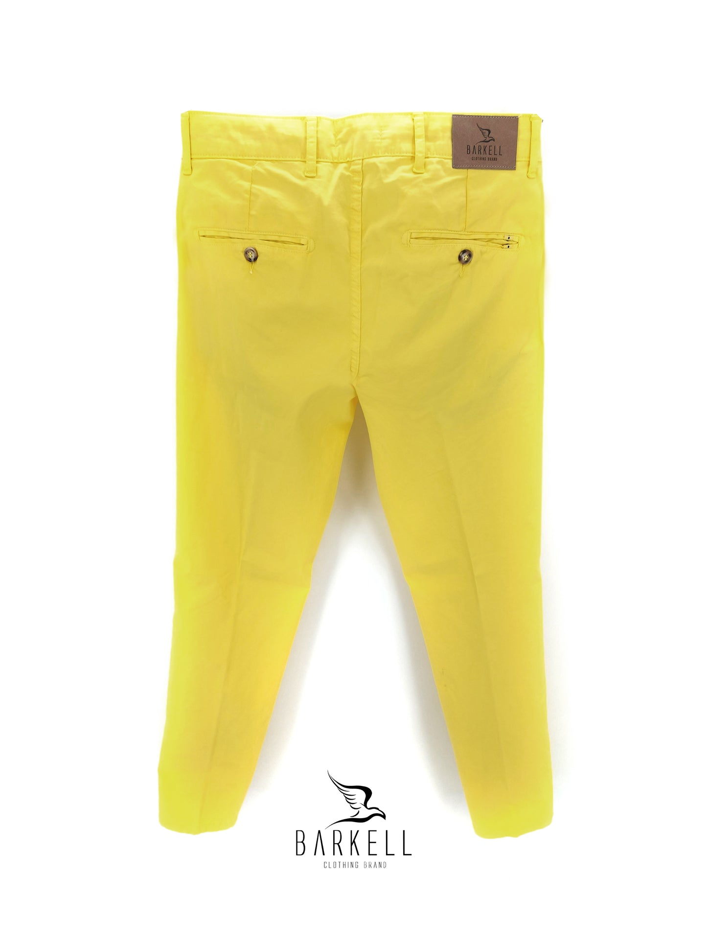 Pantalone Giallo Modello Chinos in Cotone Gabardina