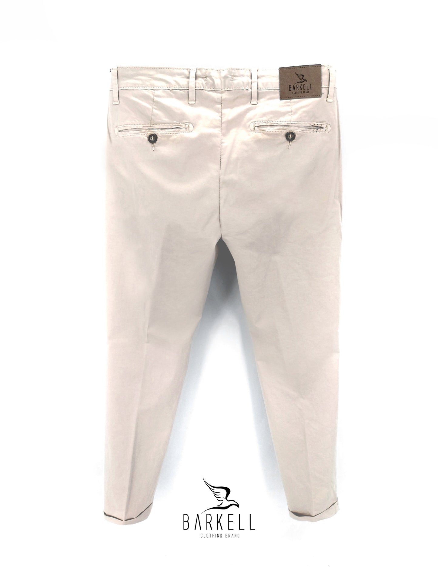 Pantalone Gesso Modello Chinos in Cotone Raso