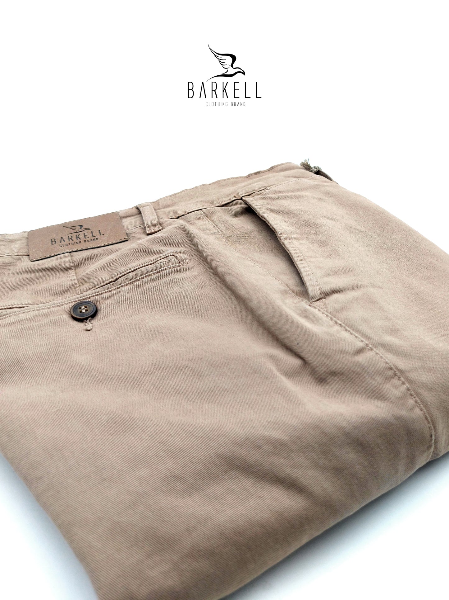 Pantalone Sabbia Modello Chinos in Cotone Gabardina