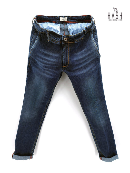 Jeans Modello Chinos Lavaggio Medio Baffato Stone Wash